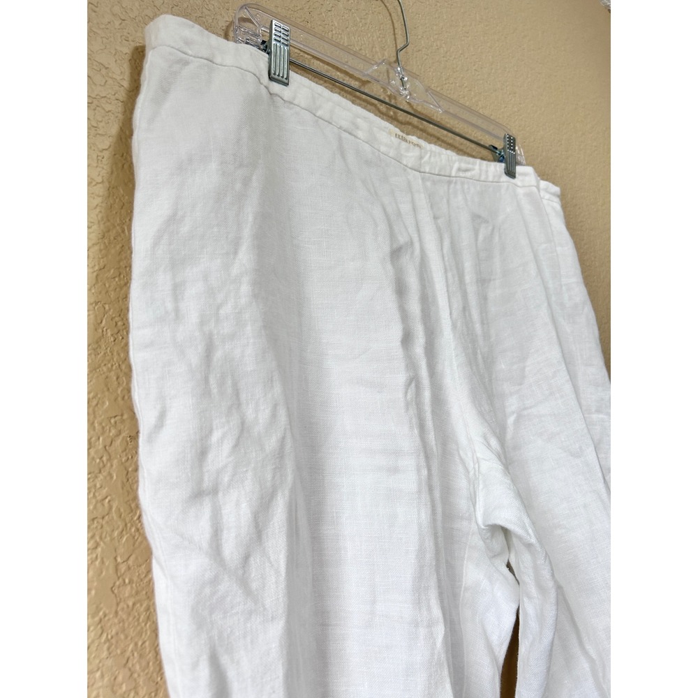 Eileen Fisher XL Linen Tapered Pants White Coastal Grandma Minimalist Lagenlook - Picture 8 of 10